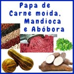 papa carne moida e mandioca